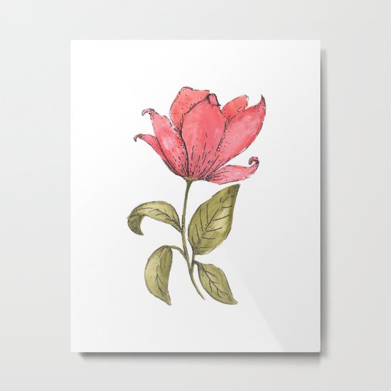 Flower Illustration / Magnolia Metal Print