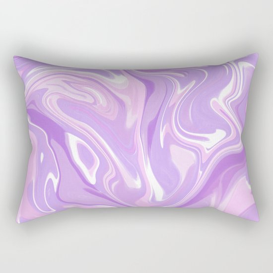 Blend of Pink Purple Velvet Violet Color Marble Rectangular Pillow