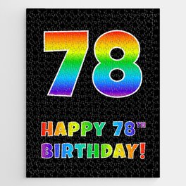 [ Thumbnail: HAPPY 78TH BIRTHDAY - Multicolored Rainbow Spectrum Gradient Jigsaw Puzzle ]