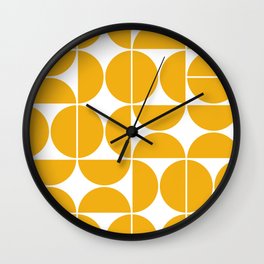 Mid Century Modern Geometric 04 Yellow Wall Clock