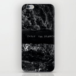 Enjoy the silence inspirational nature black and white photograph / photography iPhone Skin