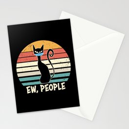 Ew People Funny Cat Social Distancing Vintage Stationery Card