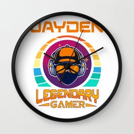 JAYDEN Legendary Gamer - Personalized Name Gift Wall Clock