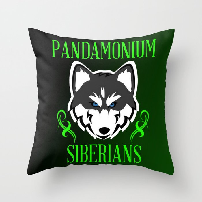 Pandamonium Siberians  Throw Pillow