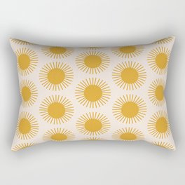 Golden Sun Pattern Rectangular Pillow