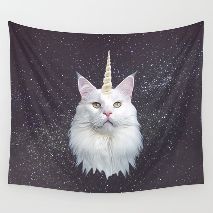Unicorn Cat Wall Tapestry