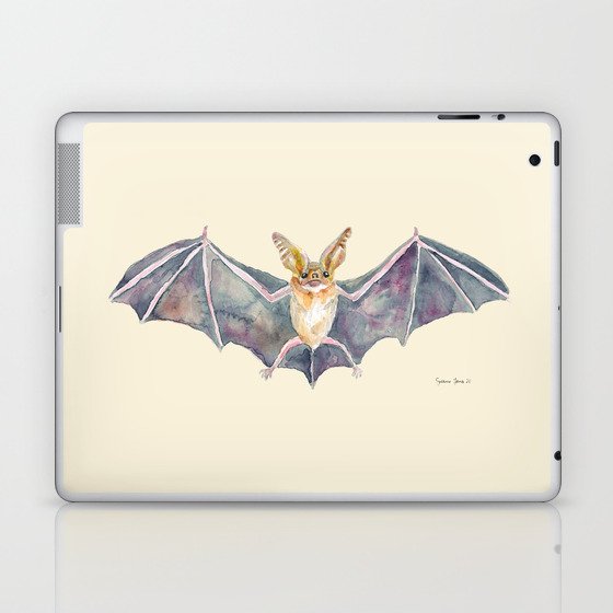Watercolor Pallid Bat Laptop & iPad Skin