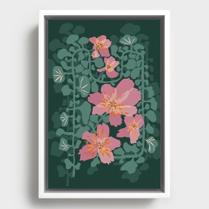 Orchid shadow green notes Framed Canvas