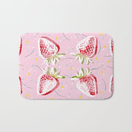 Strawberries Fiesta Pattern Bath Mat