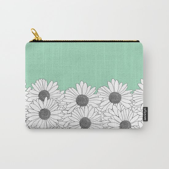 Daisy Boarder Mint Carry-All Pouch