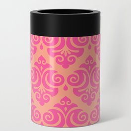 Victorian Gothic Pattern 539 Pink and Orange Can Cooler