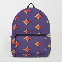 Violet retro modern geometric pattern  Backpack
