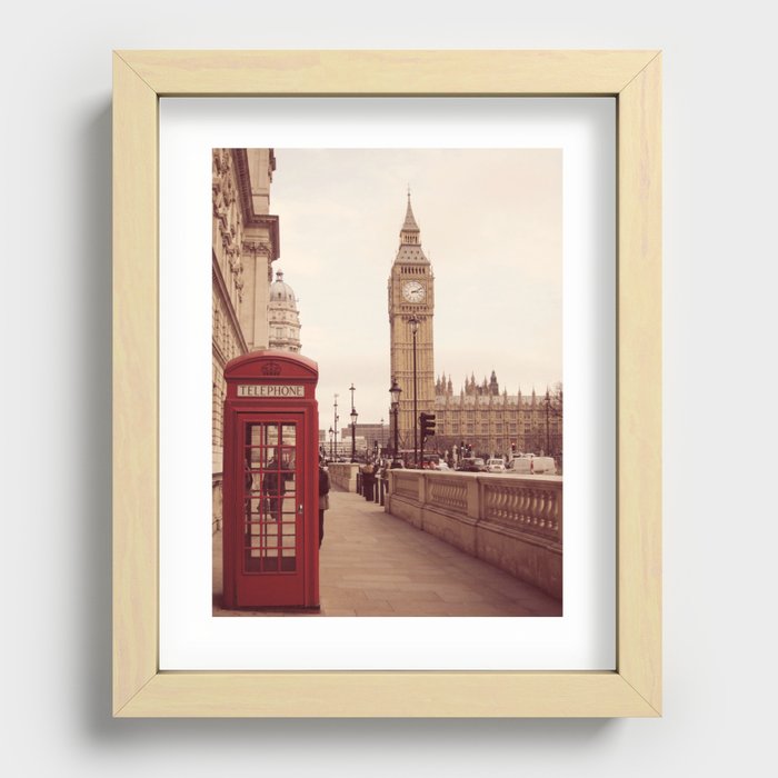 London Booth Recessed Framed Print