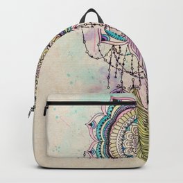 Modern tribal hand paint dreamcatcher mandala design Backpack