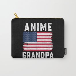 Anime Grandpa American Flag July 4th Carry-All Pouch