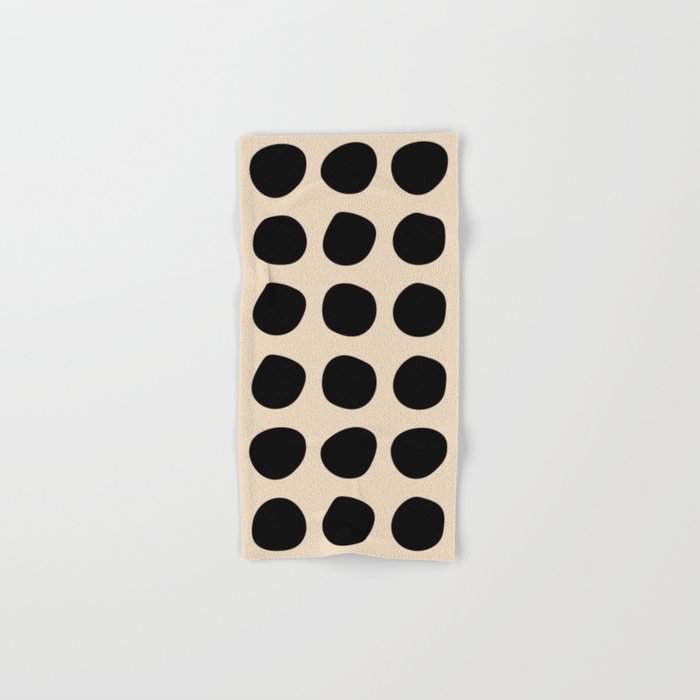 Irregular Polka Dots black and cream Hand Bath Towel by the M