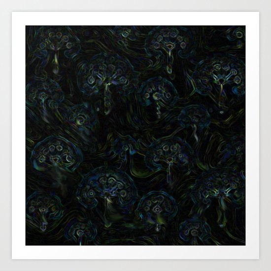 Faces in the Dark Art Print