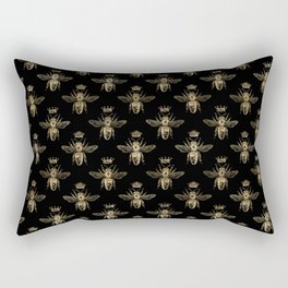Black & Gold Queen Bee Pattern Rectangular Pillow