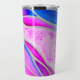 Abstract Watercolor in Blue, Pink, and Purple Travel Mug