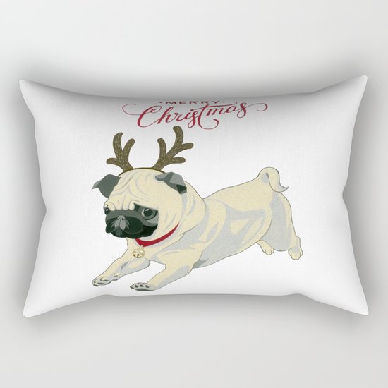 Deer Pug Rectangular Pillow