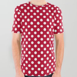 Red and Polka White Dots All Over Graphic Tee