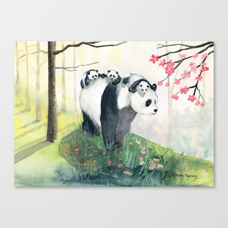 Panda Family Canvas Print By Mellyterpening Society6