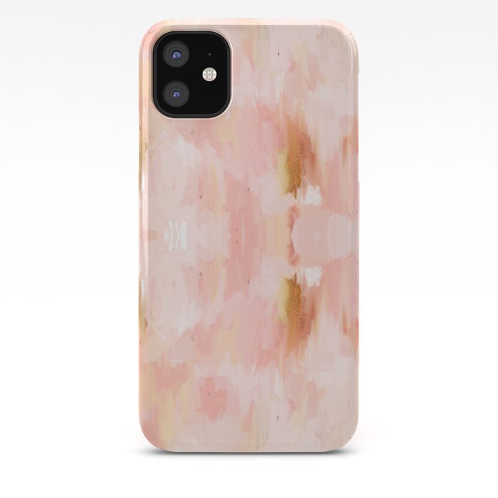 Abstract Minimal Peach Millennial Pink White And Gold Painting