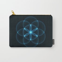 Glowing Flower of Life Carry-All Pouch