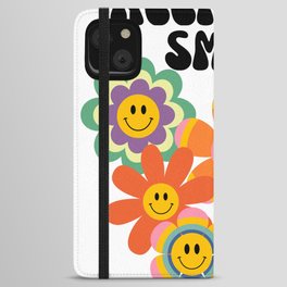 Keep On Smiling Groovy Retro iPhone Wallet Case