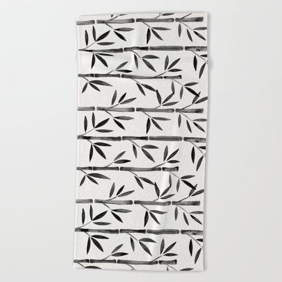 Black Bamboo Beach Towel