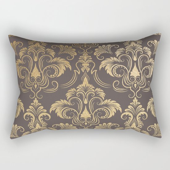 Gold foil swirls damask #10 Rectangular Pillow