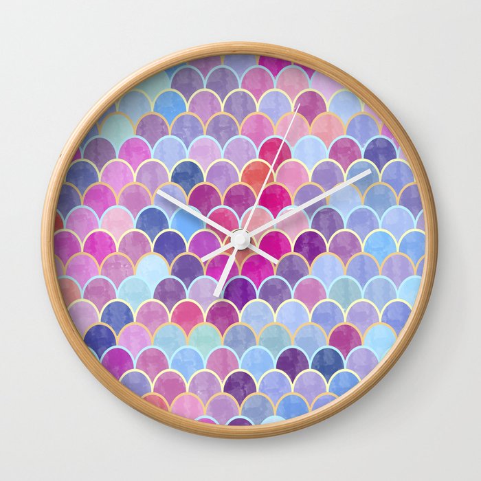 Watercolor Lovely Pattern VIII Wall Clock