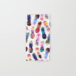 watercolor and nebula pineapples illustration pattern Hand & Bath Towel