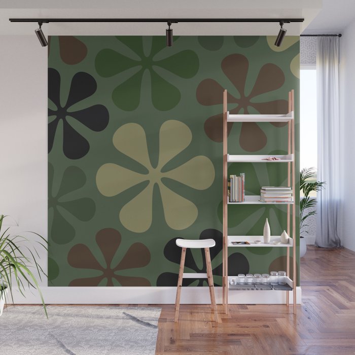 Abstract Flower Camouflage Wall Mural By Nataliepaskell Society6 Abstract Flower Camouflage Wall Mural