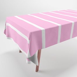 Vertical Lines (White & Pink Pattern) Tablecloth