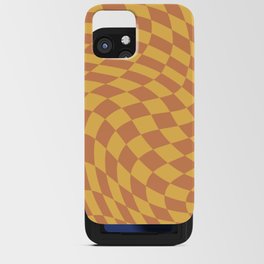 Clay yellow swirl checker iPhone Card Case