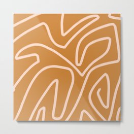 Modern abstract art in ochre and beige  Metal Print
