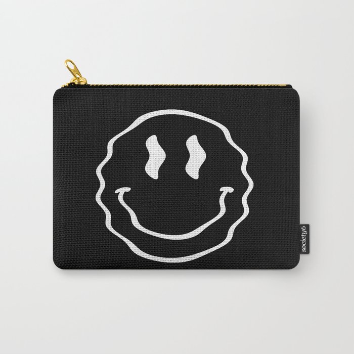 Black and White Smiley Face Carry-All Pouch