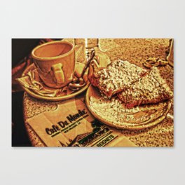 Coffee and Beignets at the Cafe du Monde Canvas Print