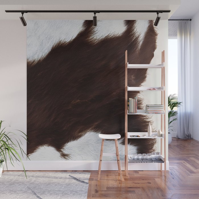 Faux Warm Brown Cowhide (Created Digitally) Wall Mural