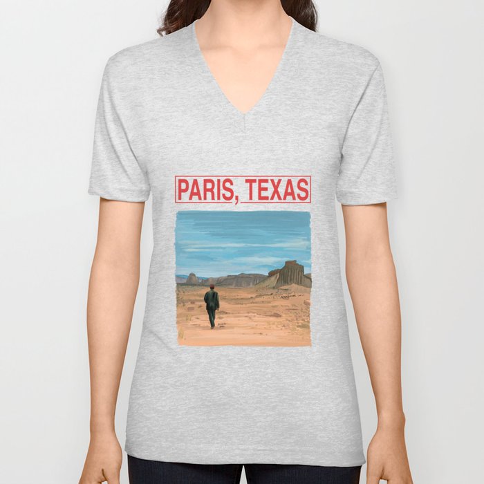 Paris Texas Illustration by Wim Wenders V Neck T Shirt