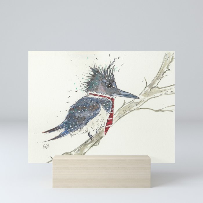 Kingfisher with Tie Mini Art Print