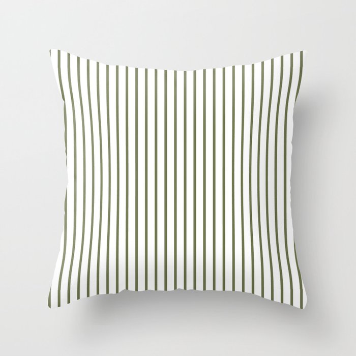 Wheelbarrow Grey Pinstripe on White Throw Pillow