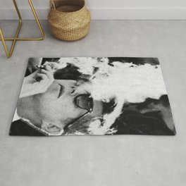 JFK Cigar and Sunglasses Cool President Photo Photo paper poster Rug