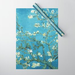 Vincent van Gogh Blossoming Almond Tree (Almond Blossoms) Light Blue Wrapping Paper