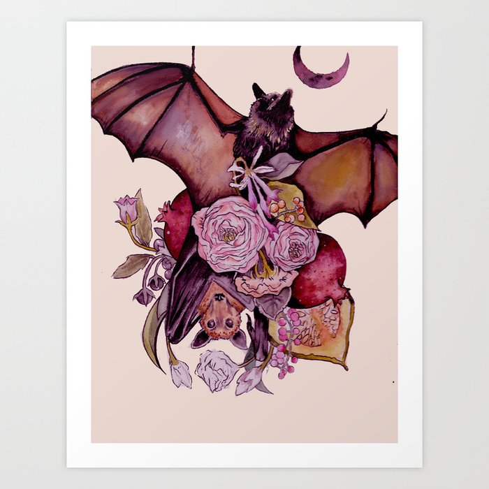 Fruit Bats Art Print