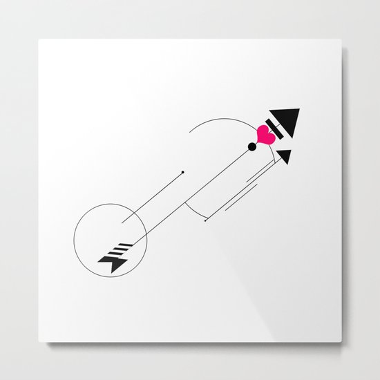 Cupid's Arrow Geometric Metal Print