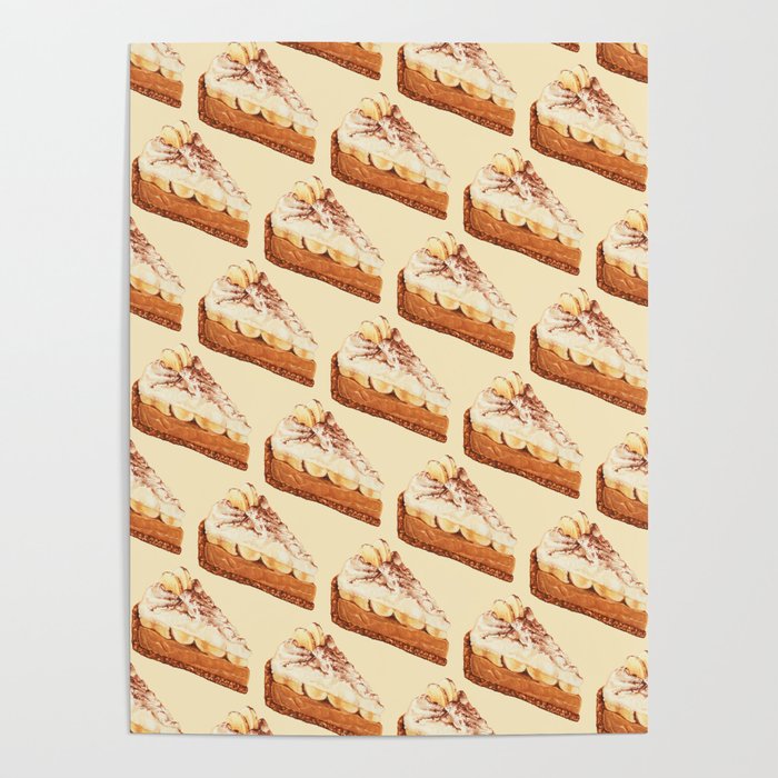 Banoffee Pie Pattern - Cream Poster