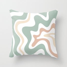 Liquid Swirl Abstract Pattern in Celadon Sage Throw Pillow
