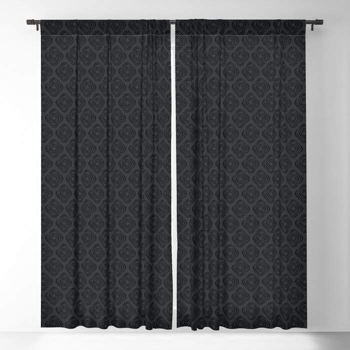 Harlequin Painted Diamond Grid Black Gray Grey Charcoal Blackout Curtain